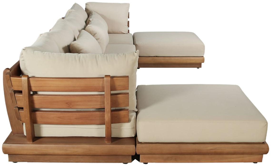 Mirella - 6 Piece Water Resistant Fabric Upholstered Outdoor Patio Modular Sectional