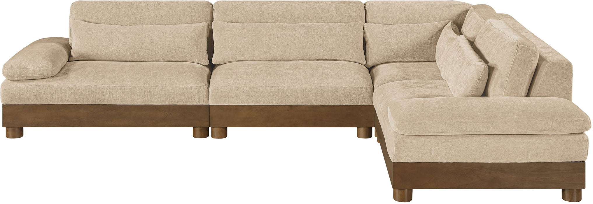 Turin - Chenille Fabric Upholstered Modular Sectional - Beige