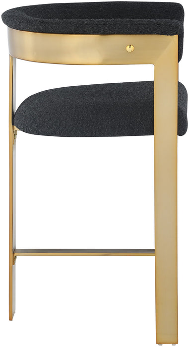 Romeo - Boucle Counter Stool With Gold Base (Set of 2)