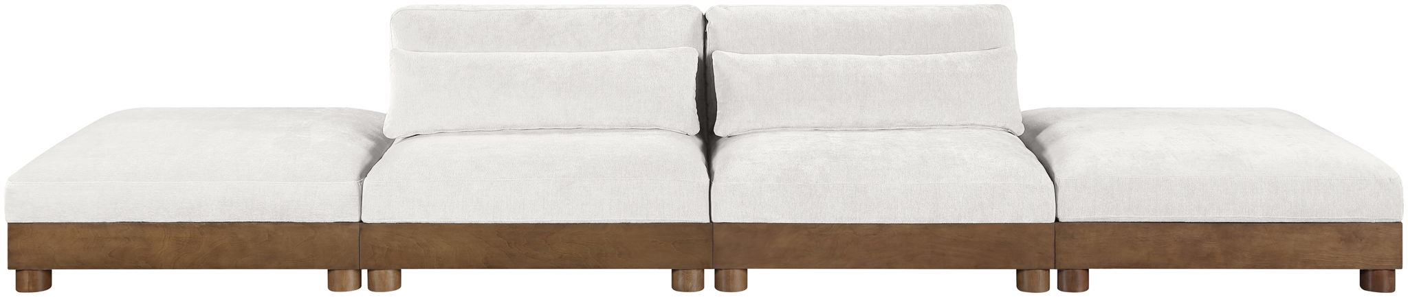 Turin - Chenille Fabric Upholstered Modular Sectional - Cream