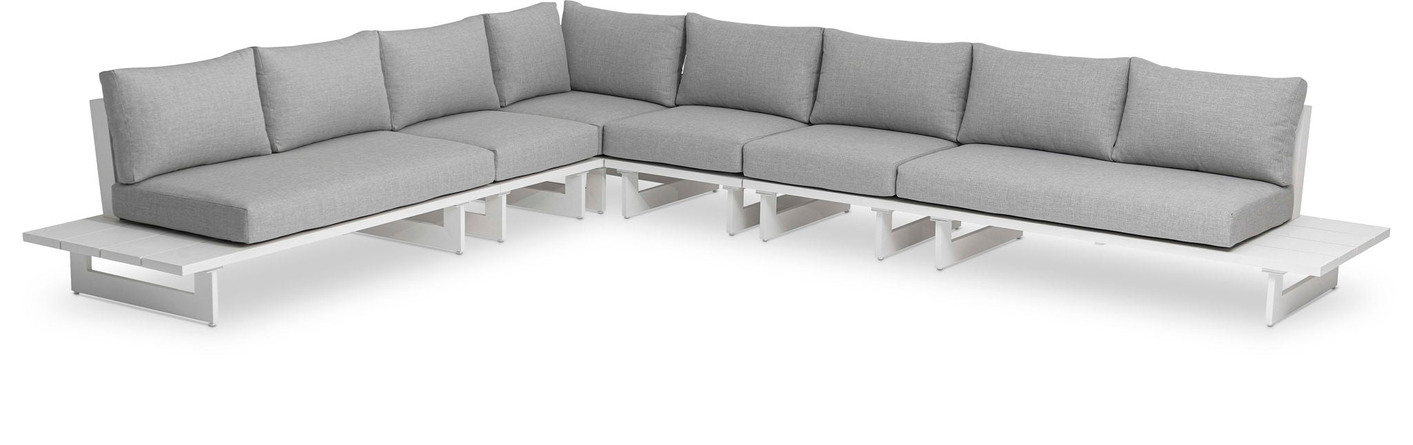 Maldives - 6 Piece Water Resistant Outdoor Patio Modular Sectional With White Base