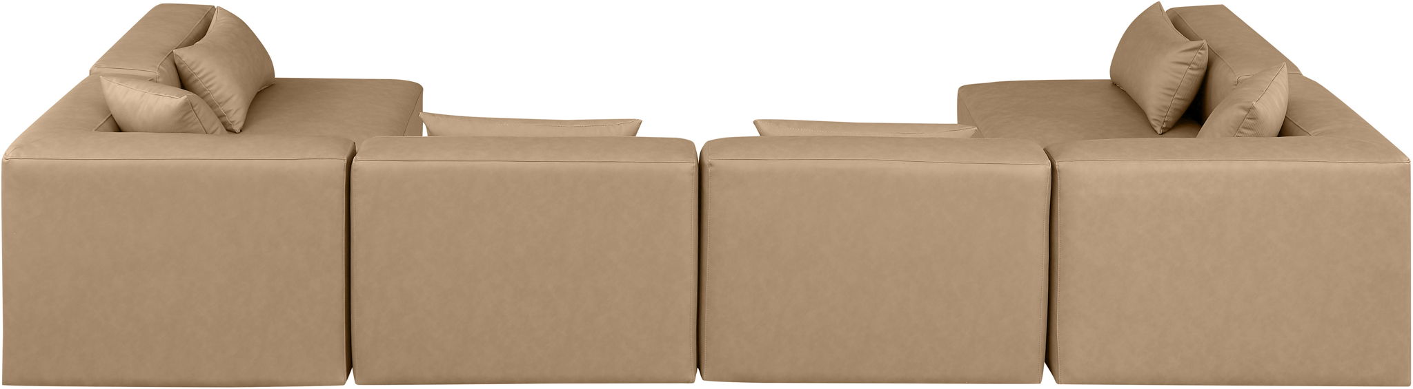 Cube - 6 Piece Modular Armless Sectional - Tan