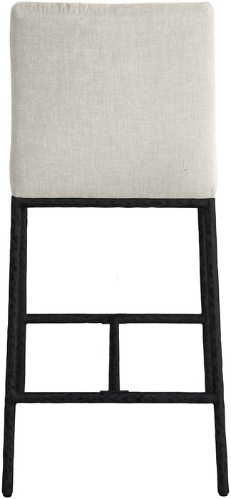 Reeves - Chenille Fabric Upholstered Counter Stool (Set of 2) - Black Base
