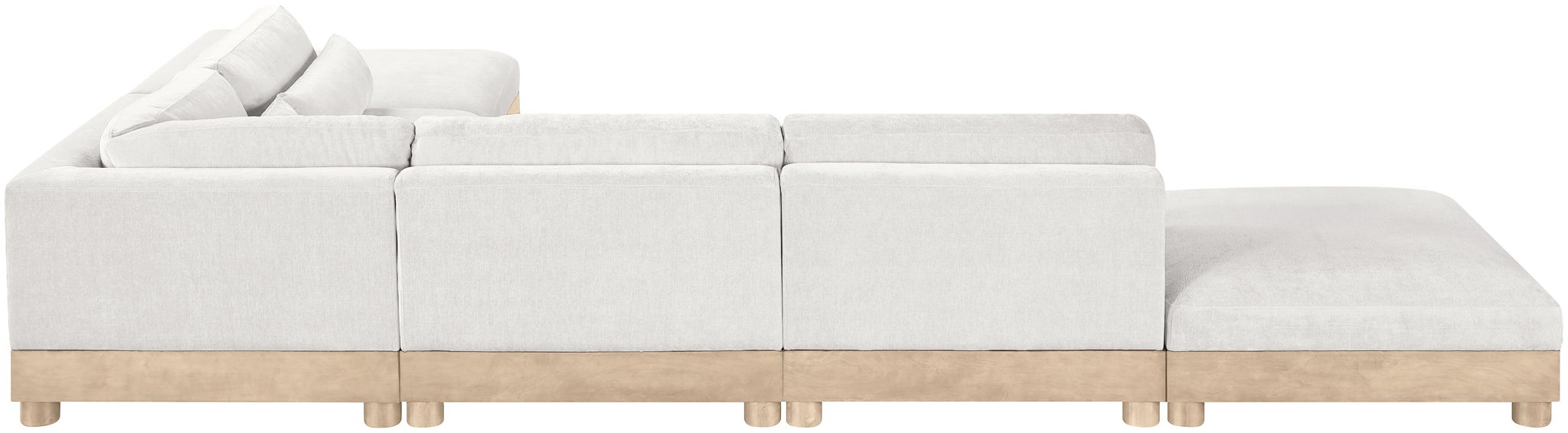 Turin - Chenille Fabric Upholstered Modular Sectional - White