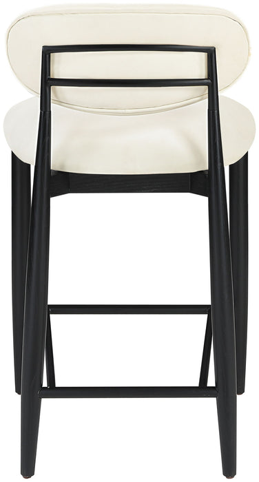Riccio - Faux Leather Stool - Black Frame