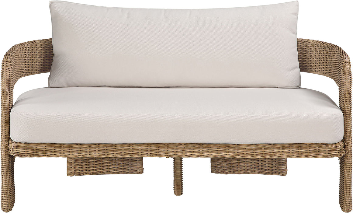 Sandbay - Olefin Water Resistant Fabric And Wicker Outdoor Patio Loveseat