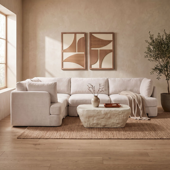 Hammond - Velvet Performance Fabric Upholstered 4 Piece Sectional