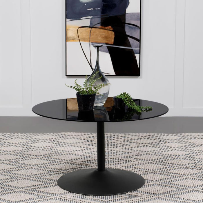 Ganso - Round Metal Coffee Table With Tempered Glass Top