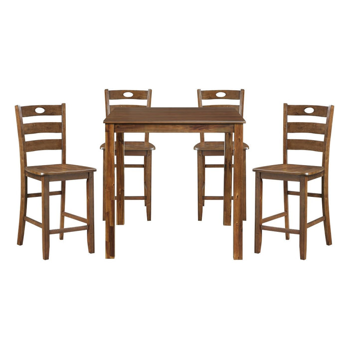 Stowe - 5 Piece Counter Height Set - Walnut