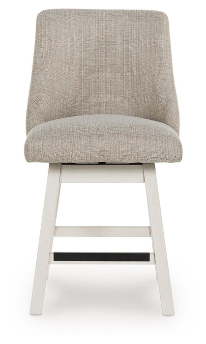 Robbinsdale - Upholstered Swivel Curved Back Barstool (Set of 2) - Antique White