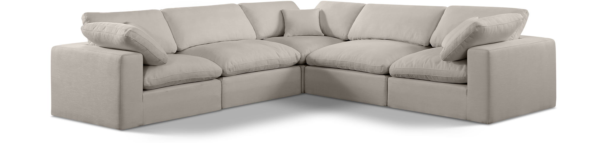 Comfy - 5 Piece Linen Modular Corner Sectional