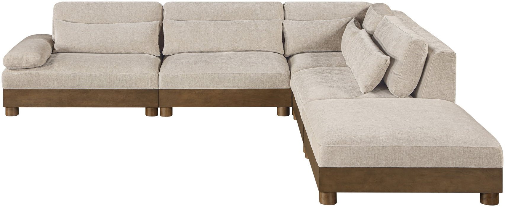 Turin - Chenille Fabric Upholstered Modular Sectional - Taupe