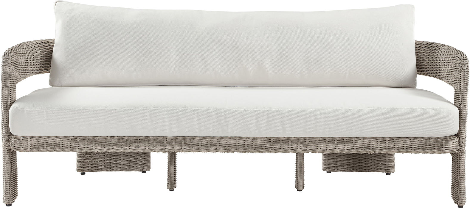 Sandbay - Olefin Water Resistant Fabric And Wicker Outdoor Patio Sofa
