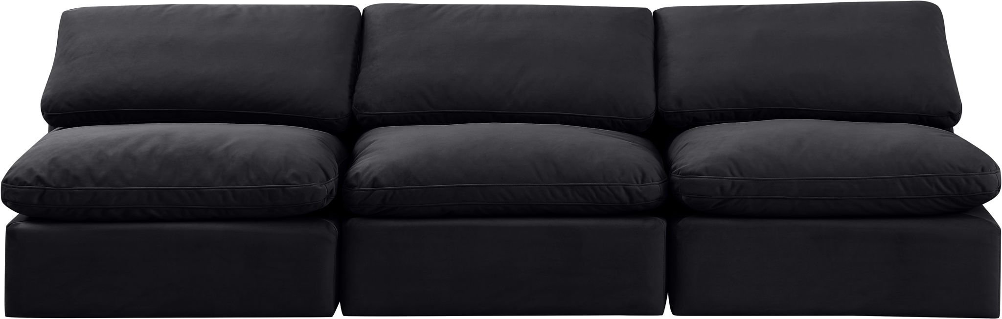 Indulge - Velvet 3 Seat Modular Armless Sofa