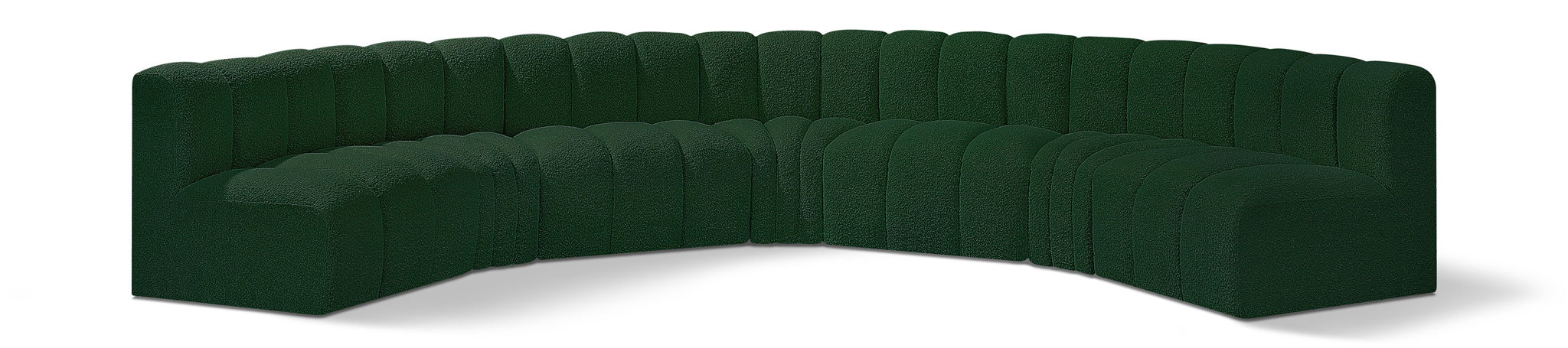 Arc - Boucle Fabric 7 Piece U-Shaped Modular Sofa