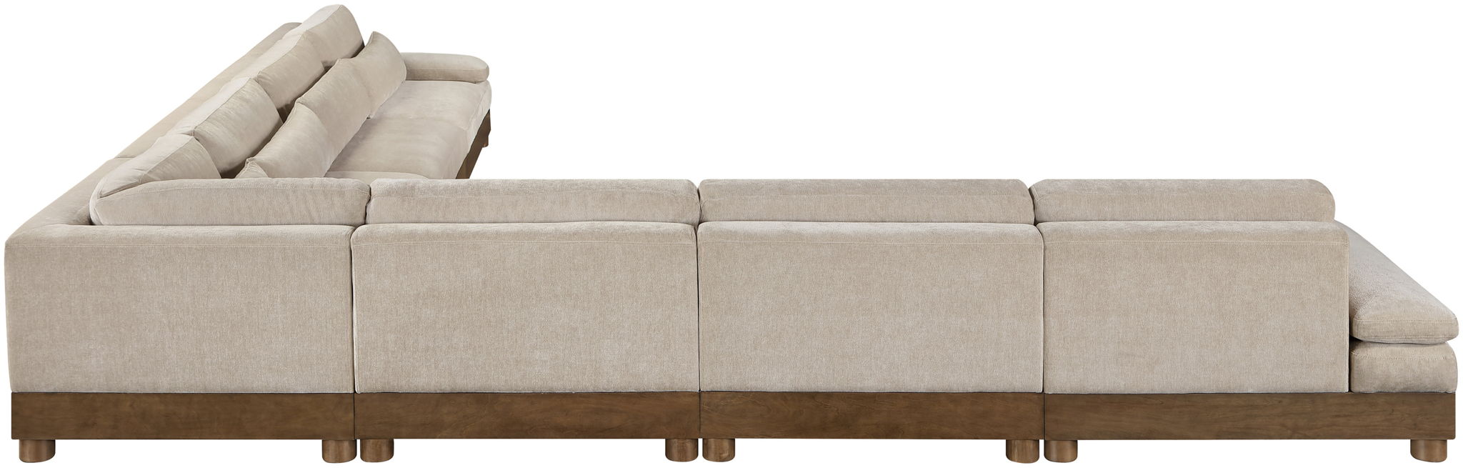 Turin - Chenille Fabric Upholstered Modular Sectional - Taupe