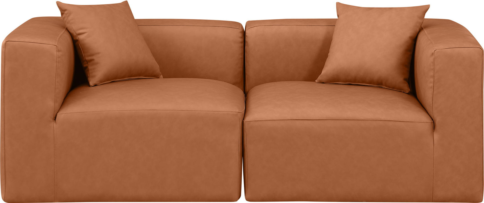 Cube - Modular 2 Piece Sofa - Cognac