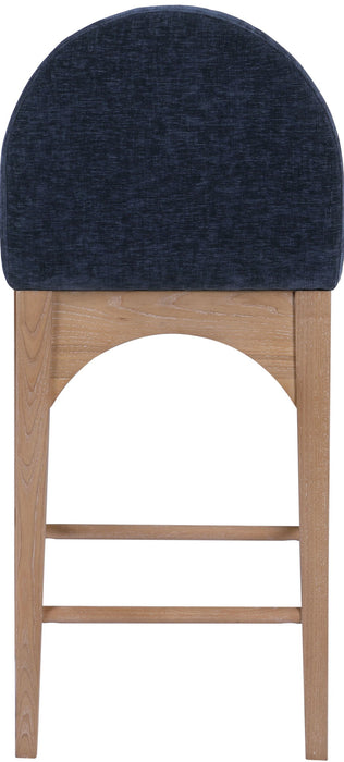 Waldorf - Chenille Stool With Natural Legs