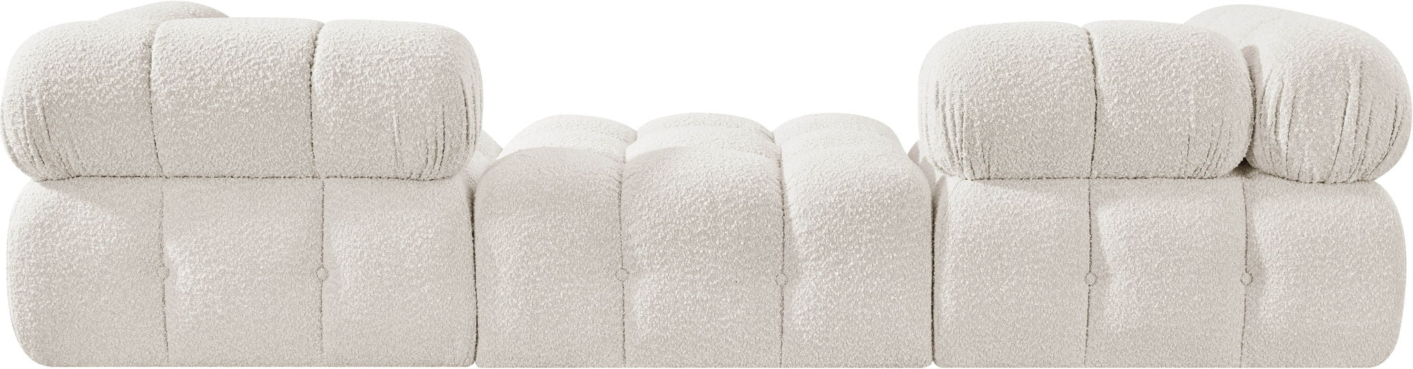 Ames - 3 Piece Boucle Modular Sofa With 1 Backless Seat