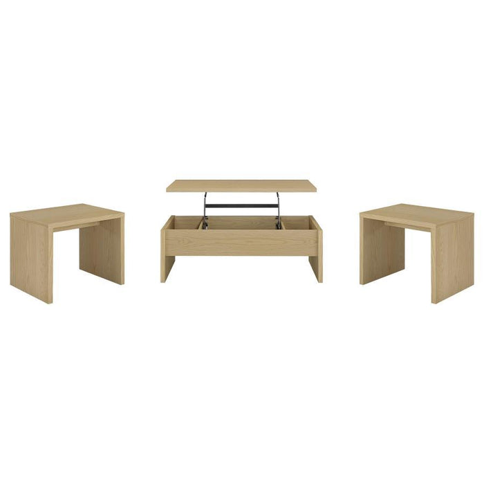 Canoga - Lift Top Cocktail Coffee Table Set - Light Oak