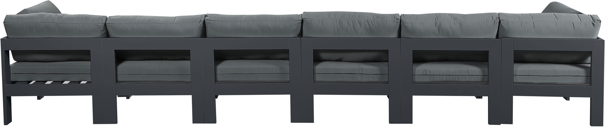 Nizuc - Outdoor Patio 6 Seat Modular Sofa With Gray Frame