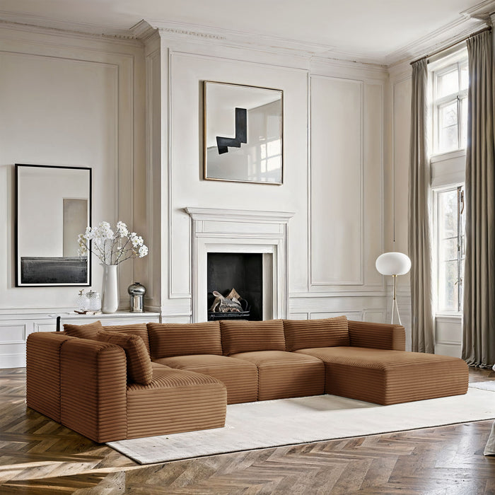 Shaggy - Fabric 5 Piece Modular U-Shaped Sectional