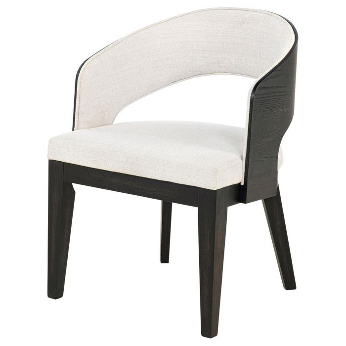 Leandro - Upholstered Dining Arm Chair (Set of 2) - Burnished Black / Cream