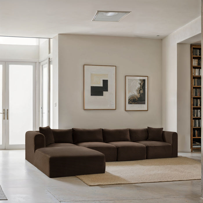 Shaggy - 5 Piece Modular Sectional With Ottoman