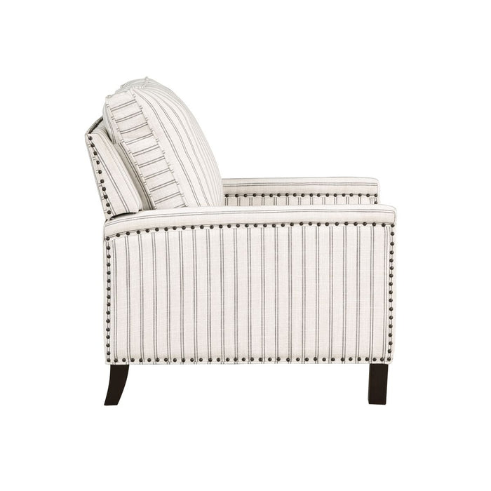 Landrum - Push Back Reclining Chair - White / Gray