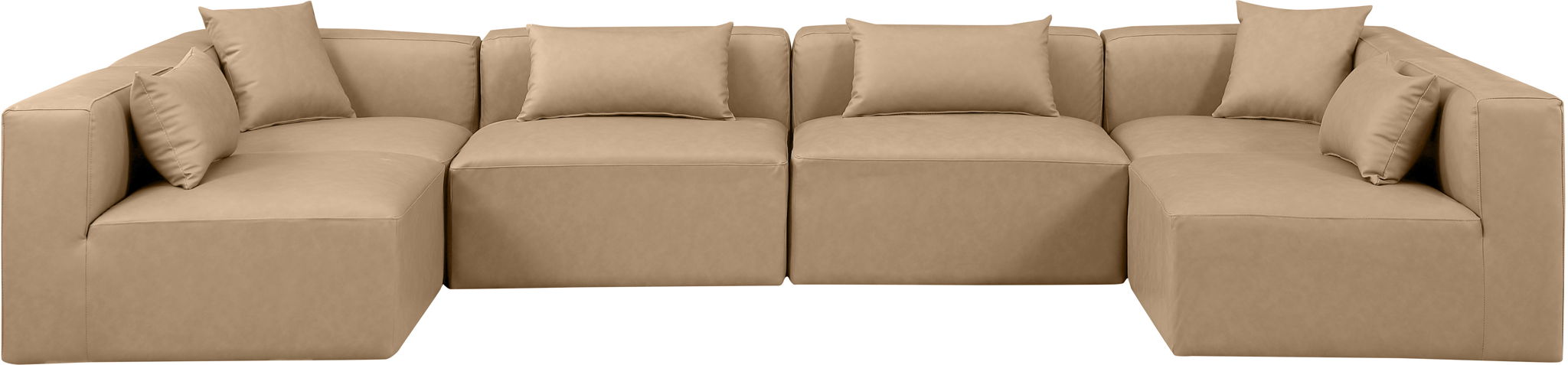Cube - 6 Piece Modular Armless Sectional - Tan