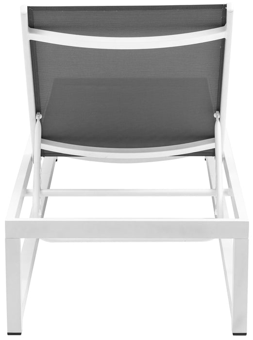 Maldives - Water Resistant Outdoor Patio Adjustable Sun Chaise Lounge Chair With White Base