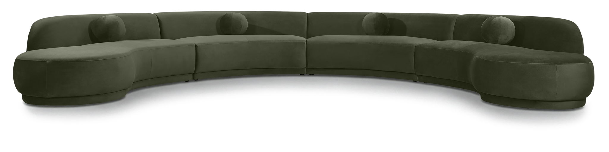 Avra - 189" Velvet Performance Fabric Upholstered Sectional