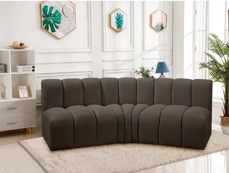 Arc - Boucle Fabric 3 Piece Modular Corner Sofa
