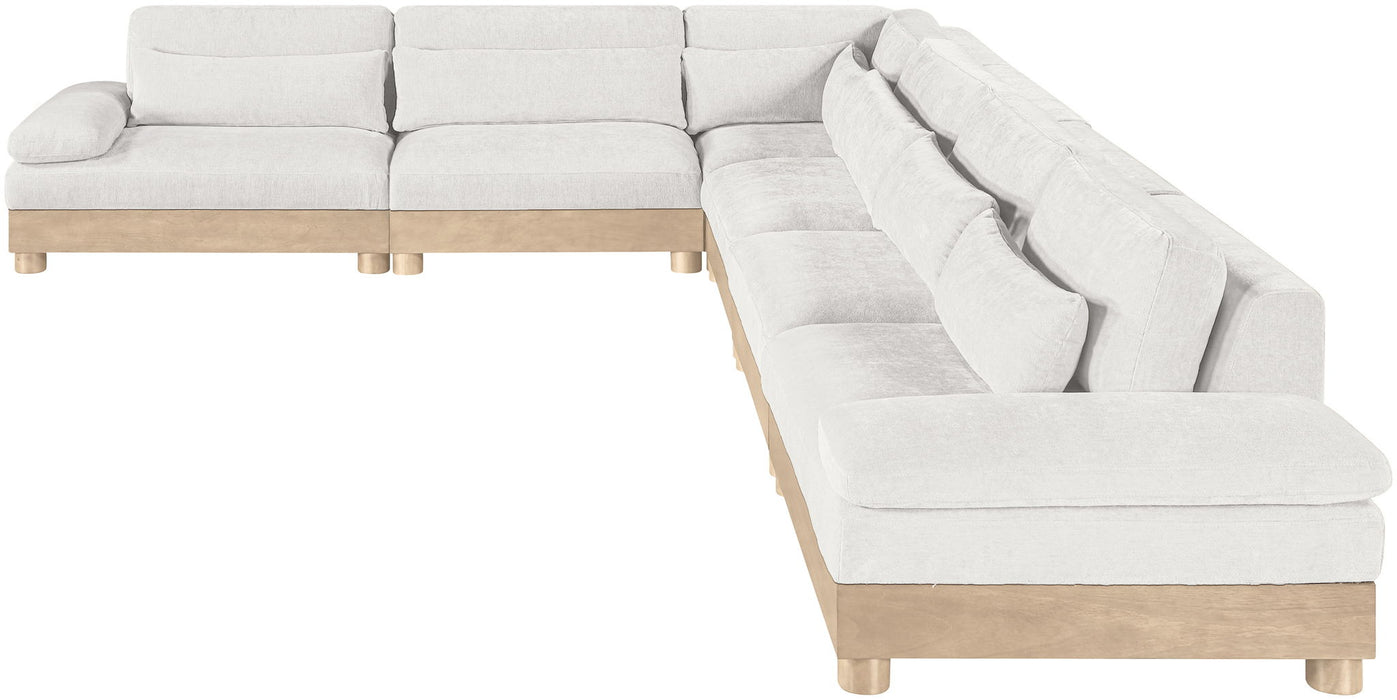 Turin - Chenille Fabric Upholstered Modular Sectional - White
