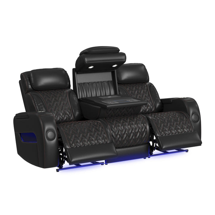 Prime Time - P3 3 Piece Living Room Set (Sofa, Loveseat & Recliner) - Jett Black