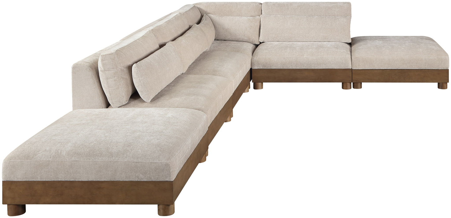 Turin - Chenille Fabric Upholstered Modular Sectional - Taupe