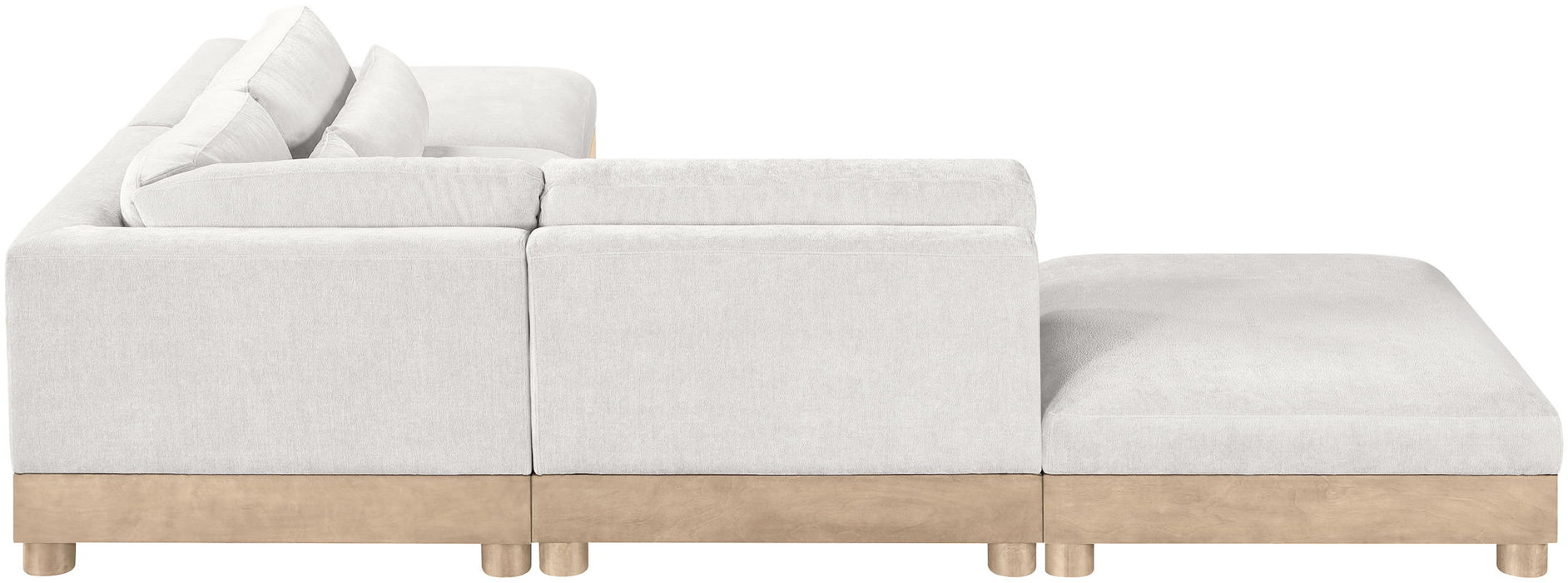 Turin - Chenille Fabric Upholstered Modular Sectional - White