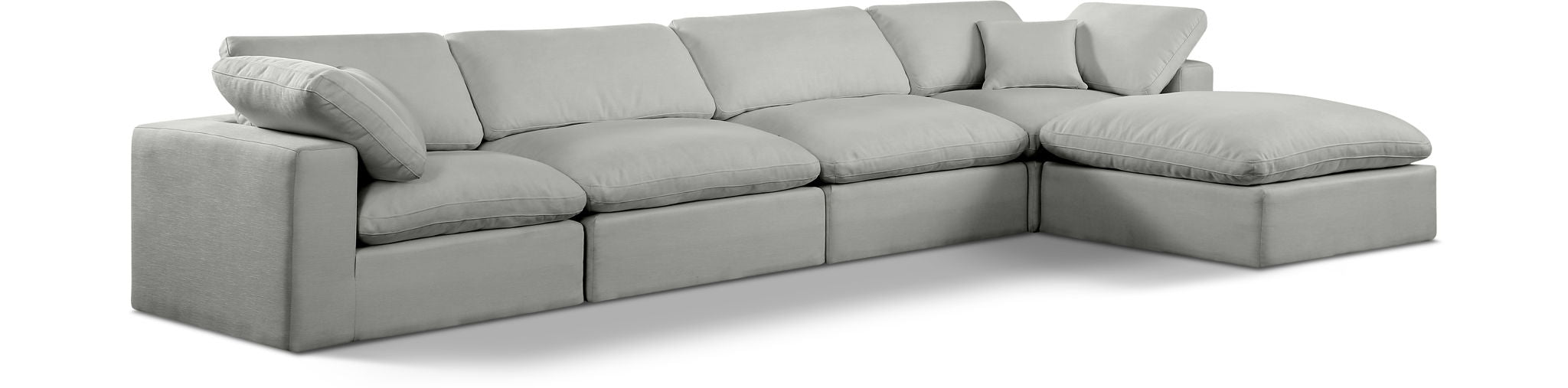 Comfy - 5 Piece Linen Modular Sectional With Chaise