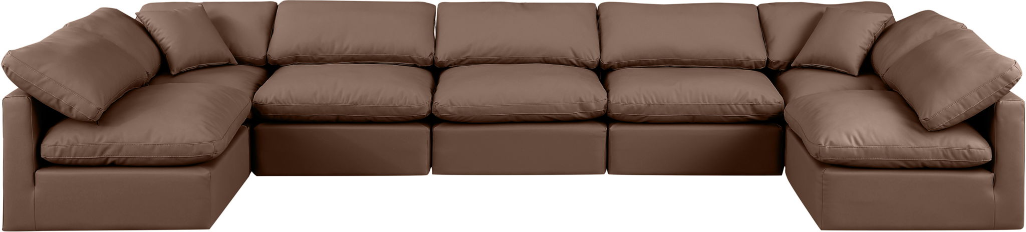 Indulge - Faux Leather 7 Piece Modular U-Shaped Sectional