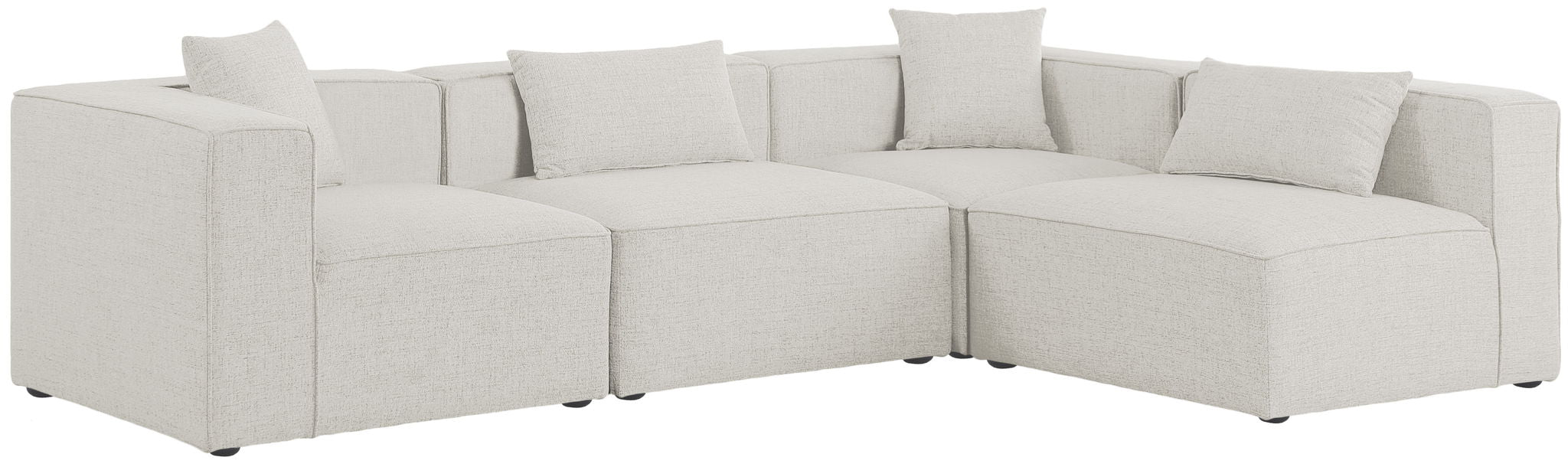 Cube - Linen 4 Piece Modular Corner Sectional