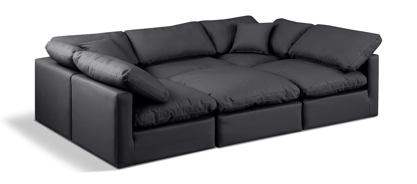 Indulge - Faux Leather 6 Piece Modular Sectional