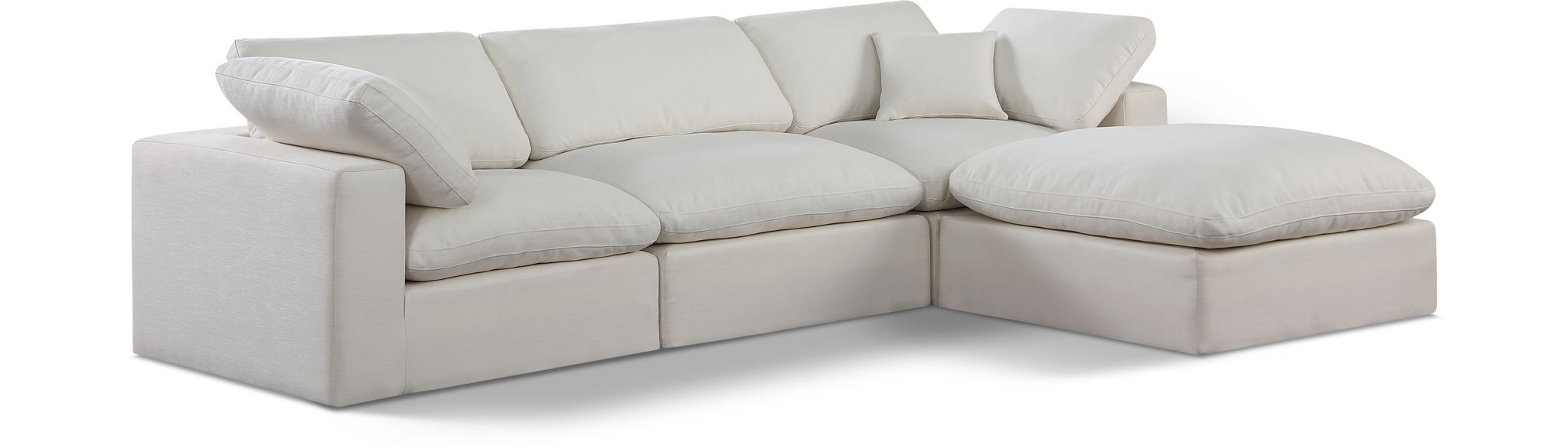Comfy - 4 Piece Linen Fabric Modular Sectional With Chaise