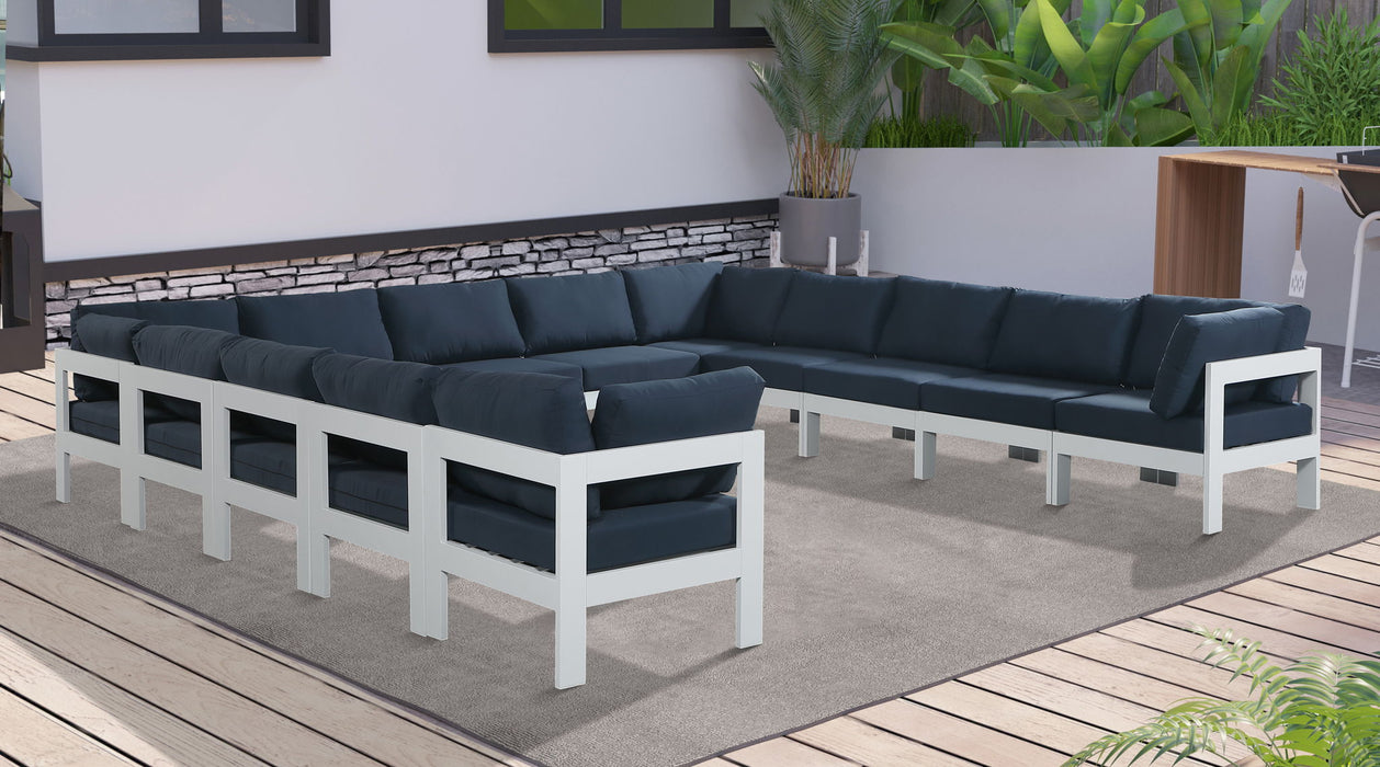 Nizuc - Outdoor Patio 13 Piece Modular Sectional With White Frame