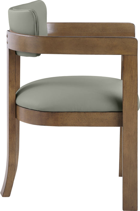 Lavrin - Vegan Leather Upholstered Dining Arm Chair (Set of 2) - Walnut Base