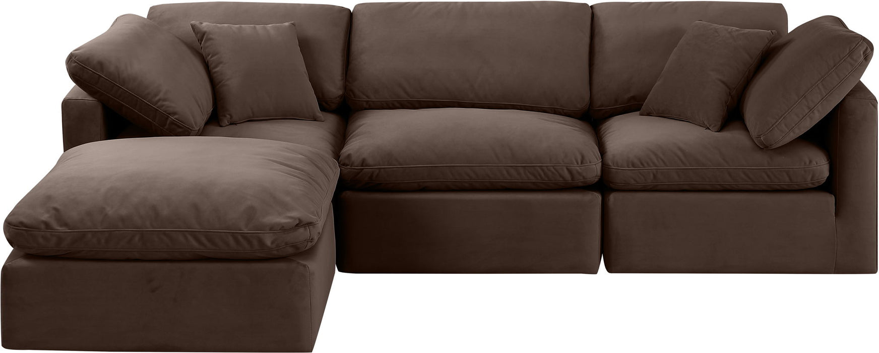 Indulge - Velvet 4 Piece Modular Sectional With Chaise