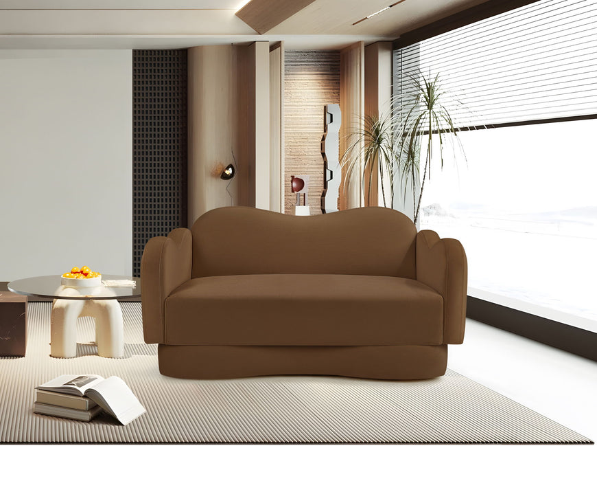 Bloom - Velvet Loveseat - Saddle