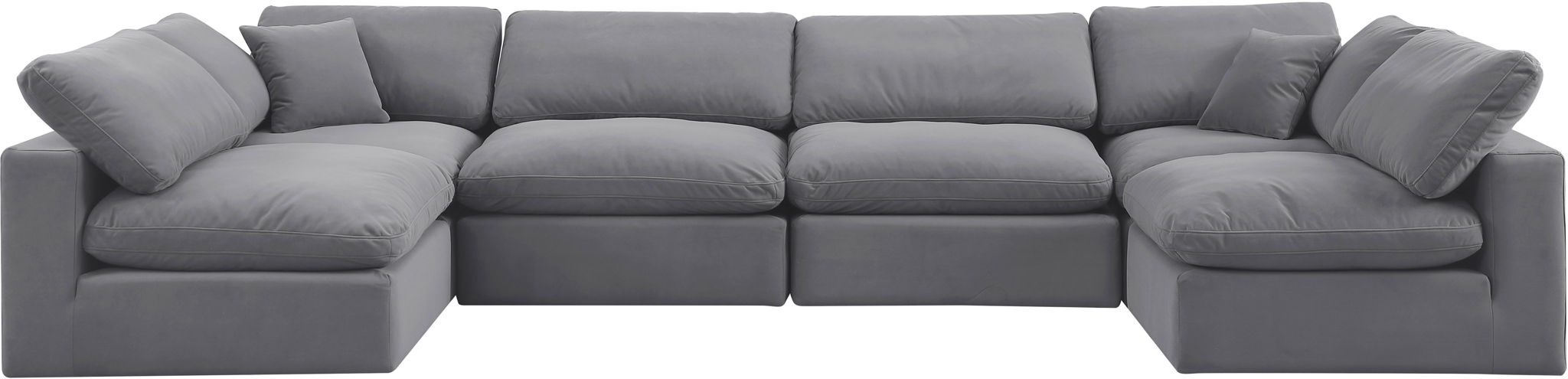 Comfy - 6 Piece Velvet Modular Armless Sectional