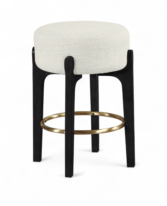 Torino - Backless Counter Stool With Brushed Black Base (Set of 2)