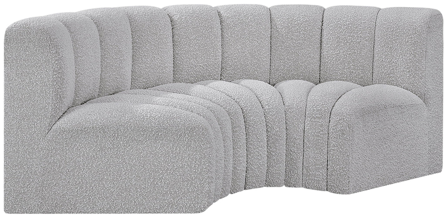 Arc - Boucle Fabric 3 Piece Modular U-Shaped Sofa
