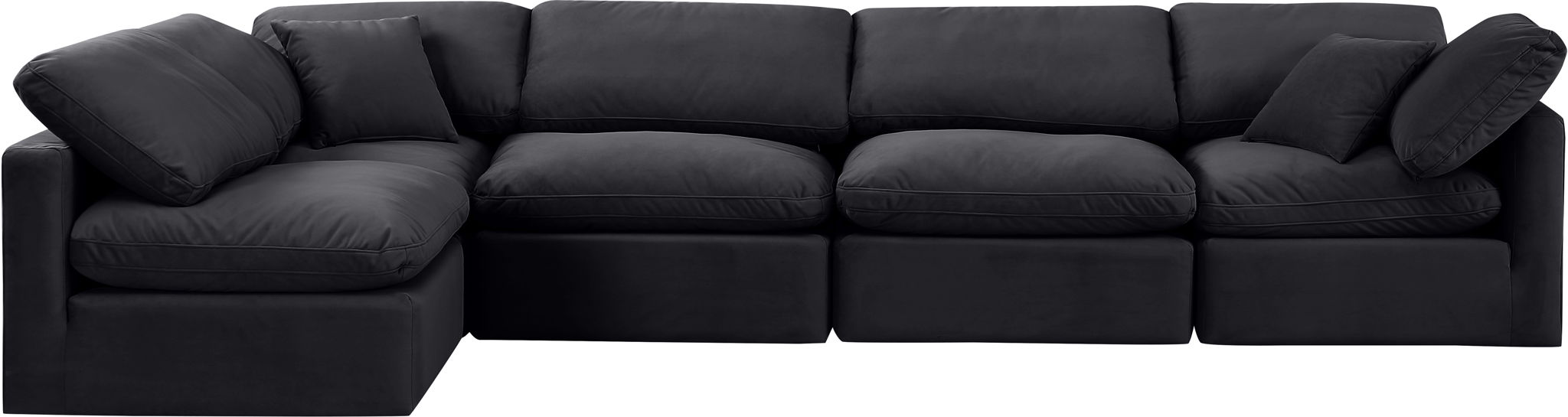 Indulge - Velvet 5 Piece Modular Sectional